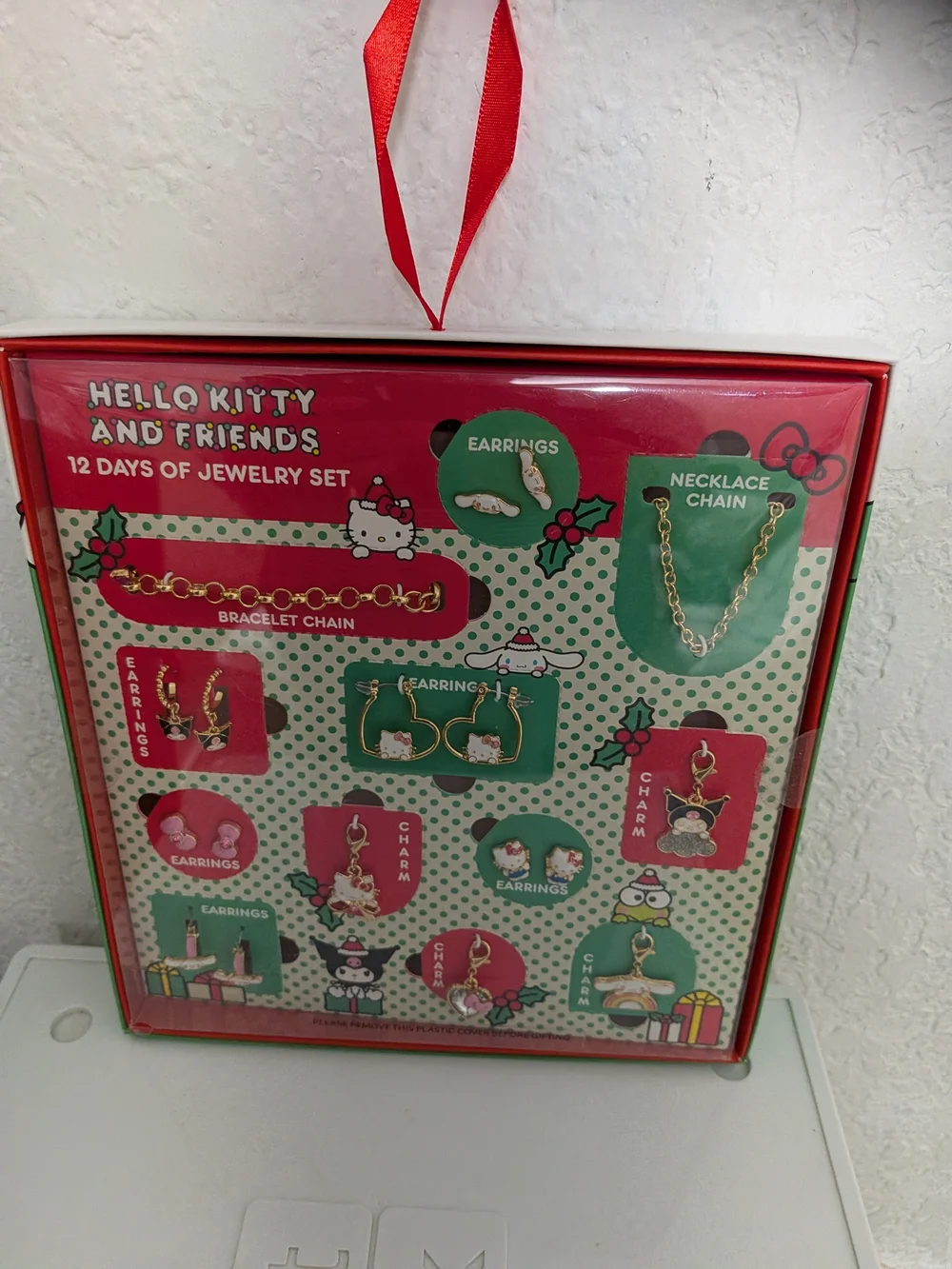 Hello Kitty Kids Red and Gold Jewelry Set - 12 Day Accessories